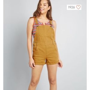 ModCloth mustard yellow Shortalls